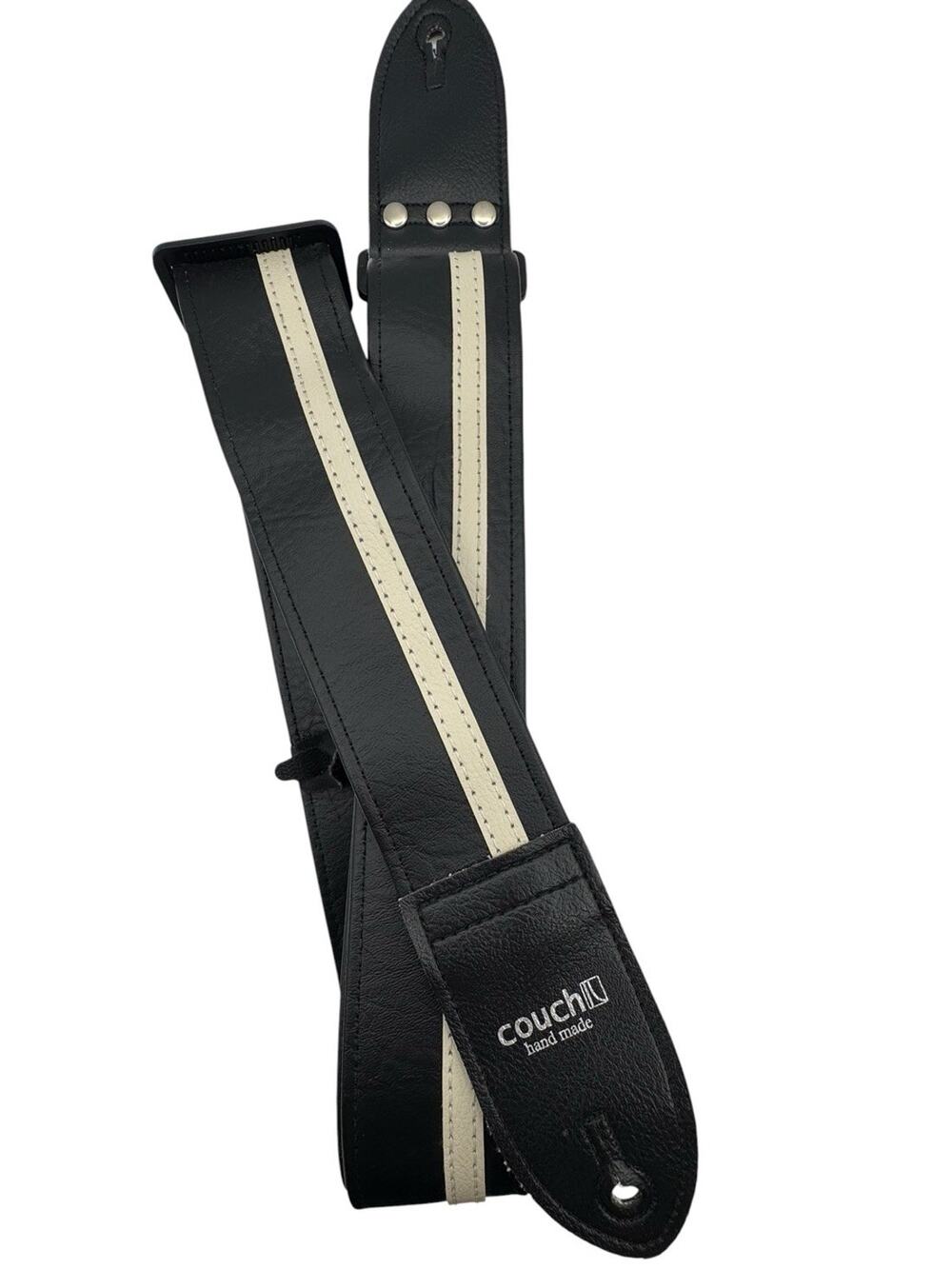 Couch Racer X Guitar Strap Black & White Stripe Vegan Classic Vintage Ernie Ball